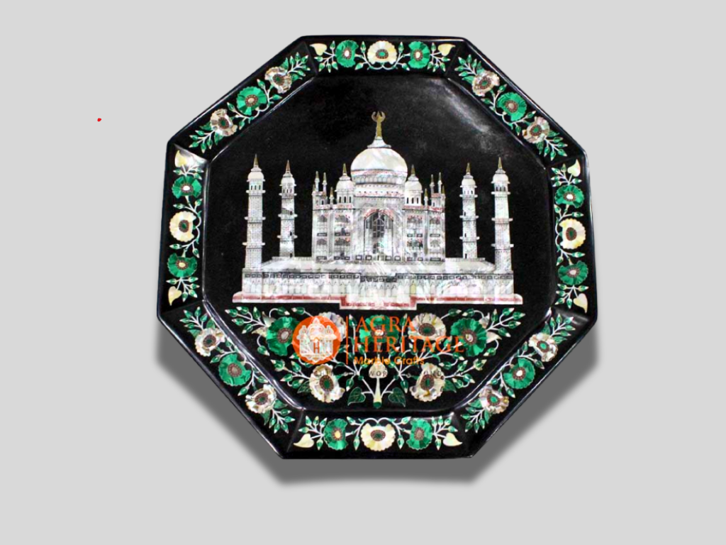 Black Marble Agra Tajmahal Beautiful Collectible Serving Tray